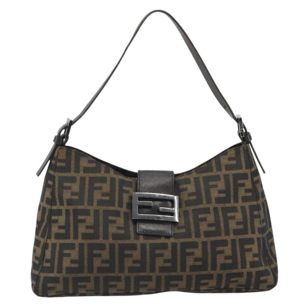 Fendi Zucca Mamma Baguette Shoulder Bag Black